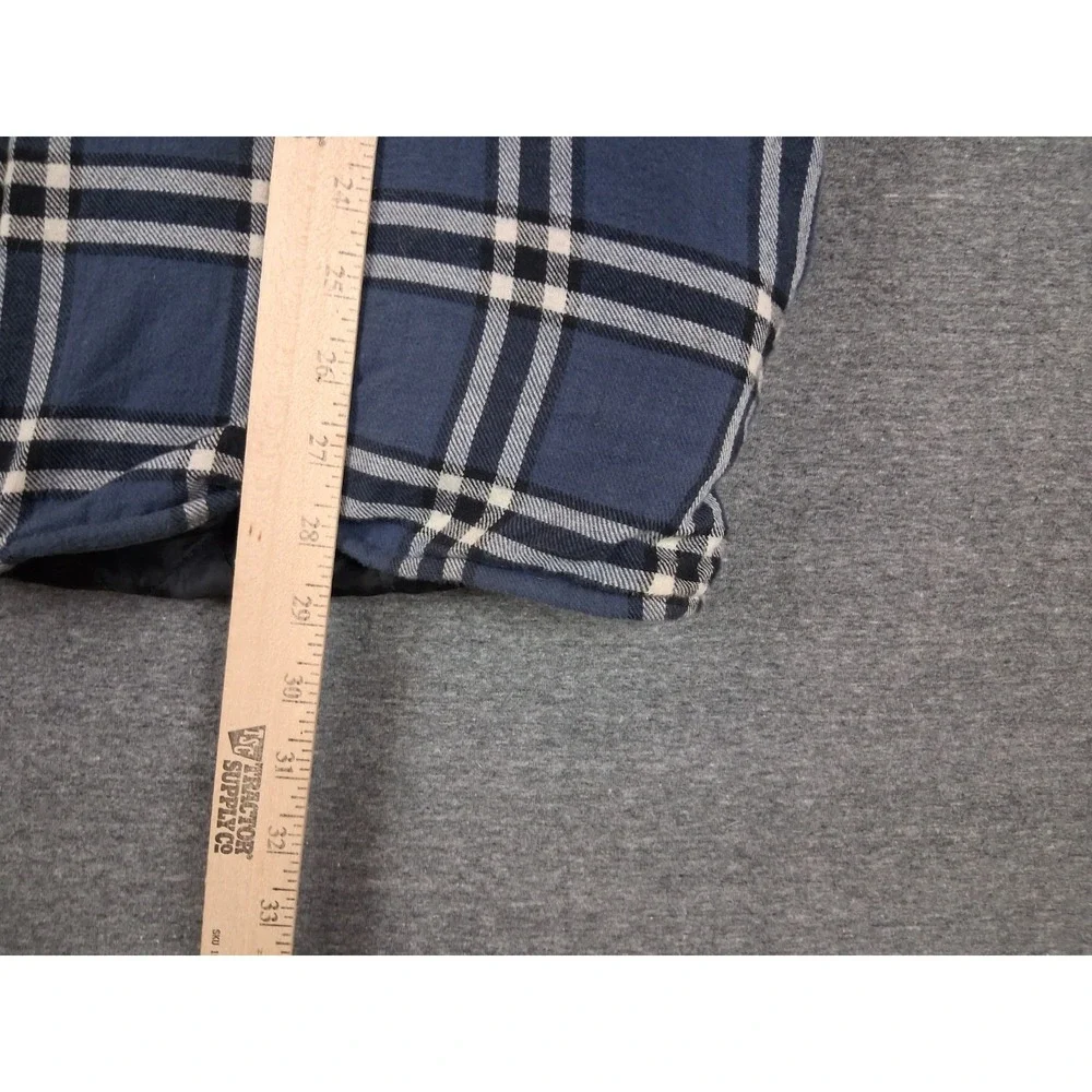 Wrangler Mens Jacket M Blue Plaid Quilted Lined Shacket Chore‎ Flaw Casual Work